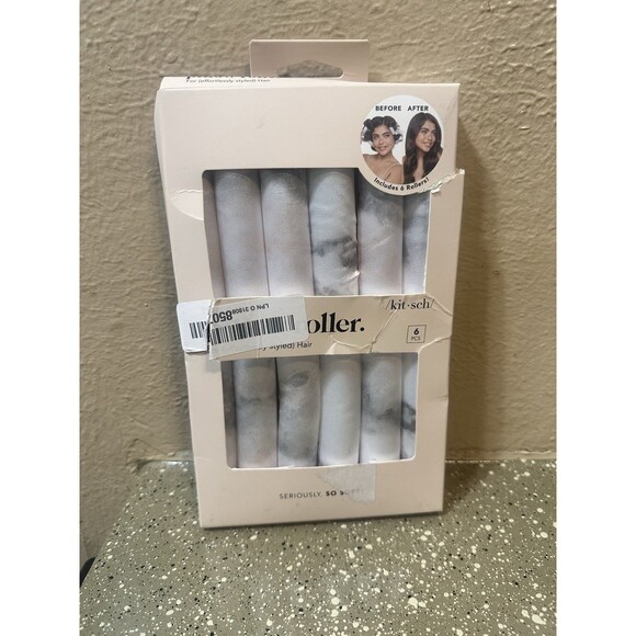 Kitsch Marble Pattern Hair Rollers 6 Pcs Seriously Soft Heatless Hair New - Picture 2 of 4